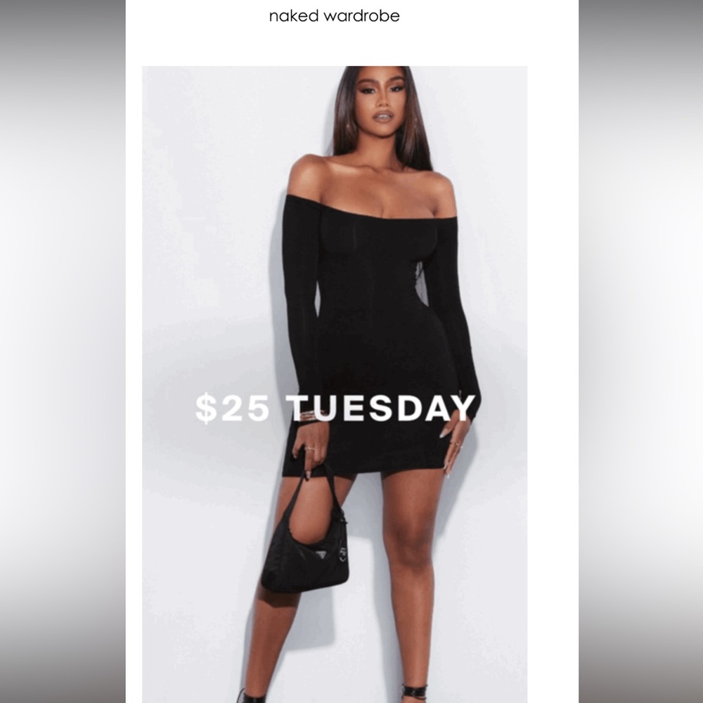 🚨ISO🚨Naked Wardrobe Off-Shoulder mini